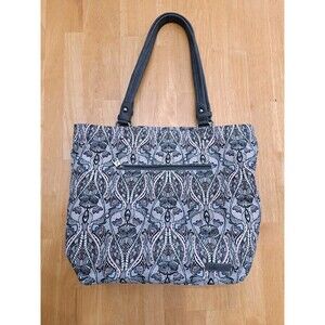 Sakroots Large Loyola Tote Bag Pink Black Gray Owls w/ Charm & Detachable Pouch